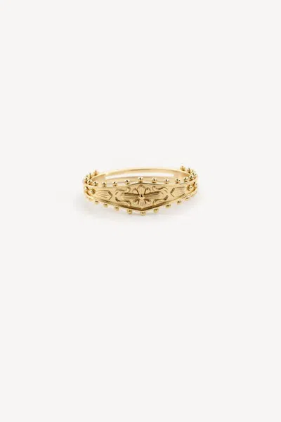 Meideya Victorian Engraved Ring In Gold