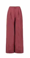 Meiling Clover Pants In Burgundy In White