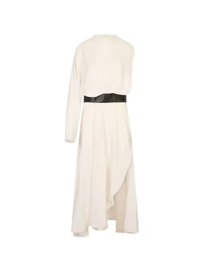 Meimeij Asymmetric Midi Dress In Neutral