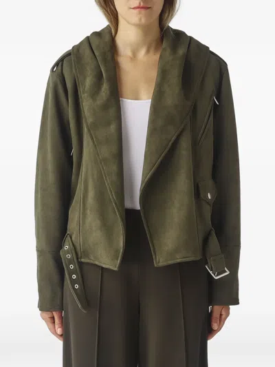 Meimeij Belted Hooded Jacket In Green