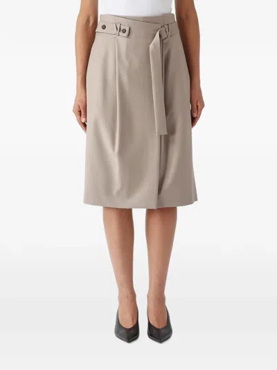 Meimeij Belted Wrap Midi Skirt In Multi