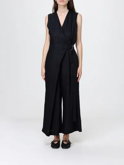 Meimeij Linen Wrap Jumpsuit In Black