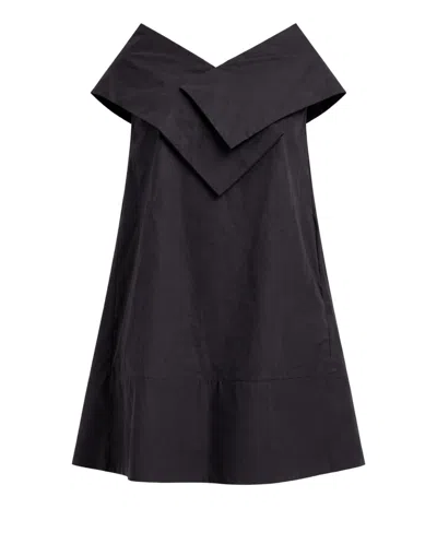 Meimeij Black Cotton Mini Women's Dress