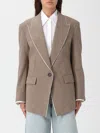 Meimeij Blazer  Woman Color Leather In Brown
