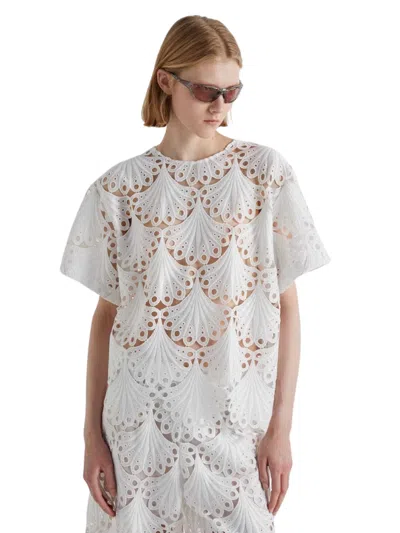 Meimeij Blue Woman  Lace Macrame In White