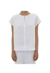 Meimeij Blusa Smanicata Over Woman  With Back Neck In White