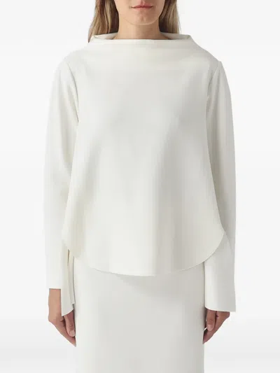 Meimeij Boat-neck Layered-effect Top In White