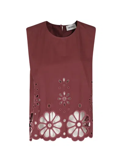 Meimeij Broderie-anglaise Sleeveless Blouse In Multi