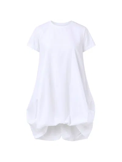 Meimeij Bubble-hem Cotton Dress In White
