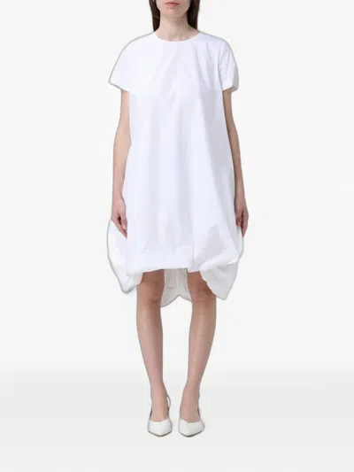 Meimeij Bubble-hem Cotton Dress In White