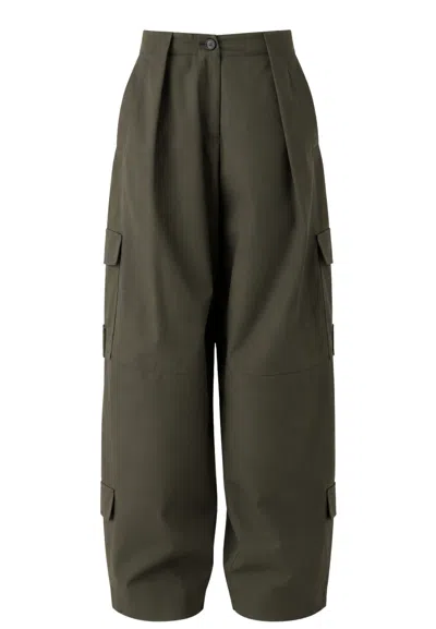 Meimeij Cargo Pants In Gabardina Cotton  In Green