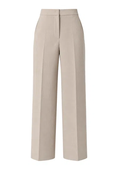 Meimeij Classic Straight Line Trousers In Wool Blend  In Neutral