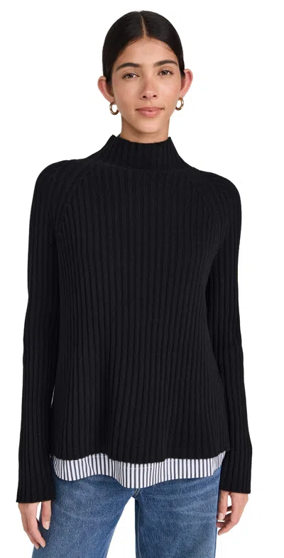 Meimeij Combo Fabric Sweater Nero/white