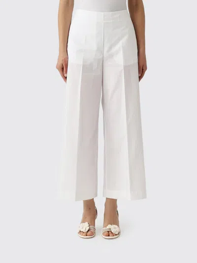 Meimeij Cotton Cropped Fit Trousers In White