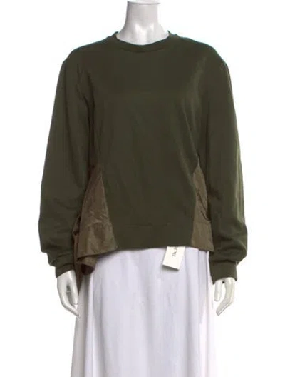 Pre-owned Meimeij Crew Neck Long Sleeve Sweatshirt In Green