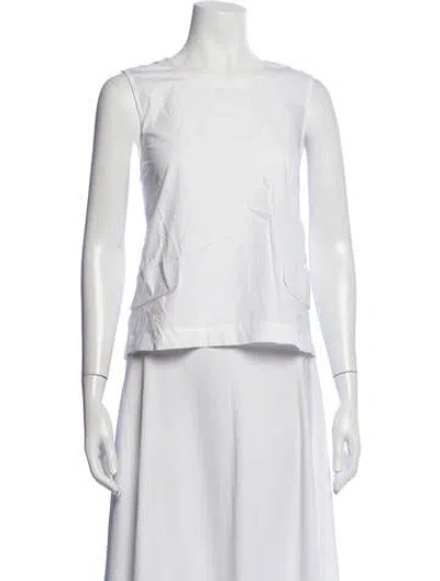 Pre-owned Meimeij Crew Neck Sleeveless Top In White