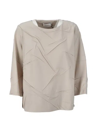 Meimeij Crinkled-effect Top In Neutral