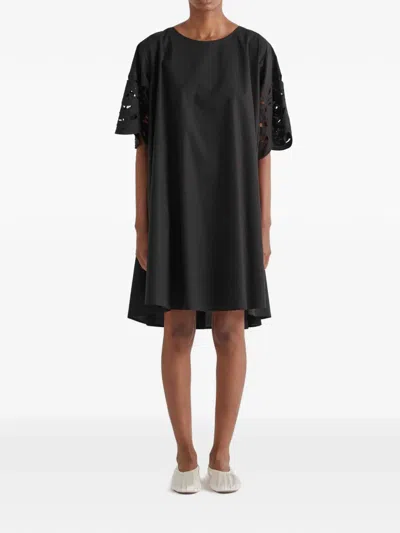 Meimeij Cut-out Short-sleeve Dress In Black