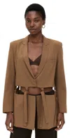 Meimeij Cutout Blazer Sigaro In Brown
