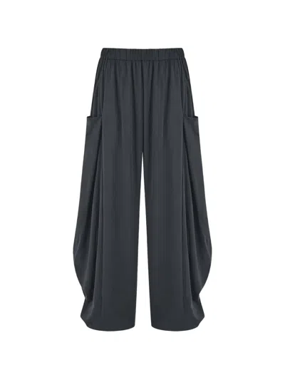 Meimeij Draped Cargo-pocket Palazzo Pants In Gray