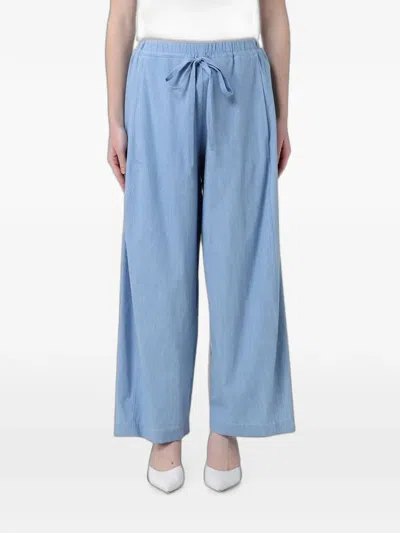 Meimeij Drawstring-waist Palazzo Pants In Blue