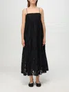Meimeij Woman Midi Dress Black Size 6 Polyester, Viscose In Black