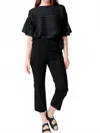 Meimeij Elastic Banded Waist Pull On Pant In Black In Black