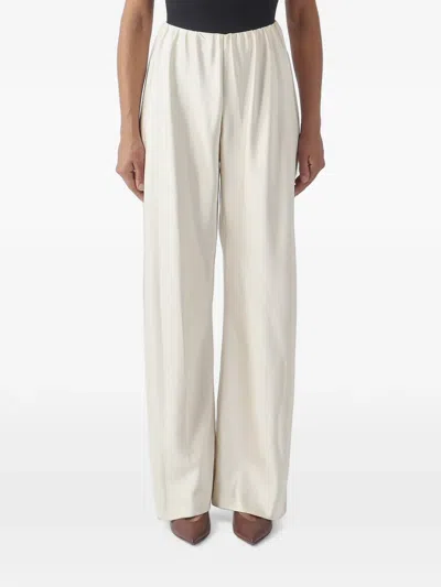 Meimeij Elasticated-waist Wide-leg Trousers In White