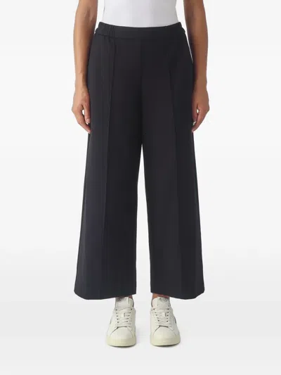 Meimeij Elasticated-waistband Pressed-crease Trousers In Black