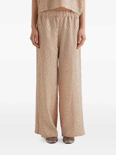 Meimeij Elasticed-waist Pattern Trousers In Neutral