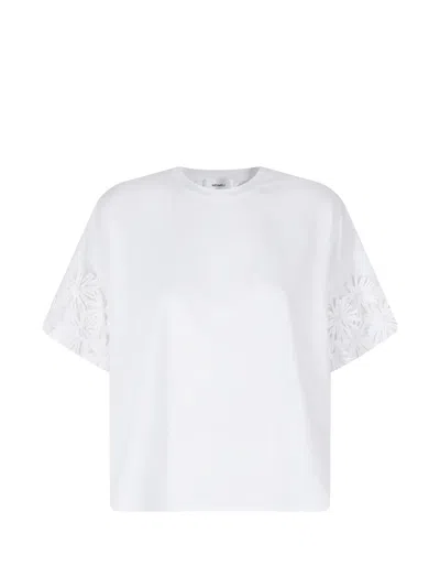 Meimeij Floral-appliqué Short-sleeve T-shirt In White