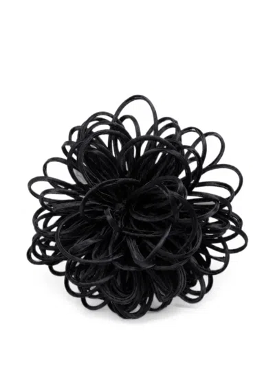 Meimeij Floral-motif Brooch In Black