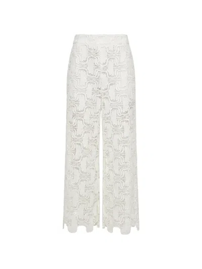 Meimeij Guipure-lace Palazzo Pants In White