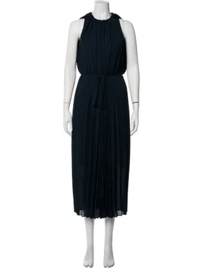 Pre-owned Meimeij Halterneck Midi Length Dress In Blue