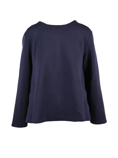 Meimeij Indigo Flared Boat Neck Neoprene Sweatshirt In Black