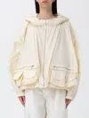 Meimeij Oversized Polyester Bomber Jacket In White