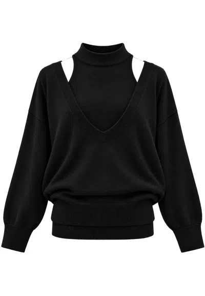 Meimeij Knit Knit Mesh  In Black
