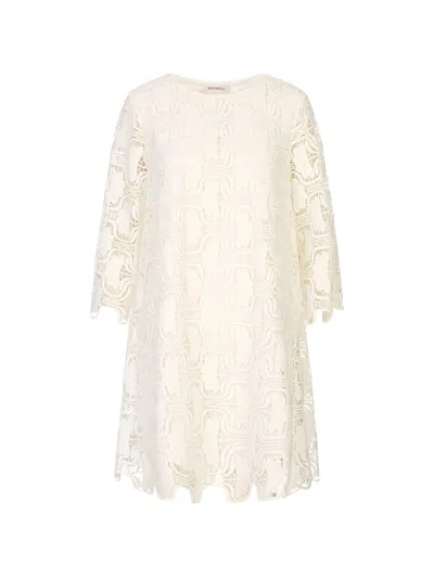 Meimeij Lace Mini Dress In Neutral