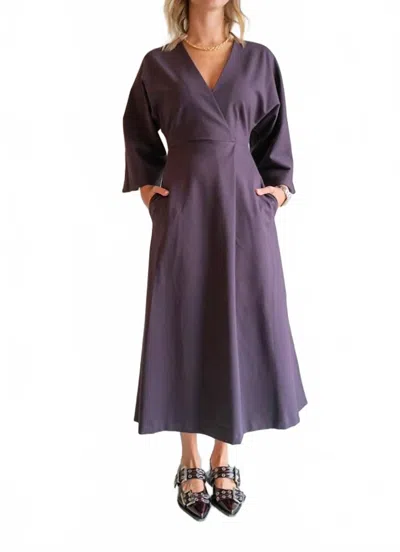 Meimeij Ladies Luncheon Dress In Eggplant In Purple