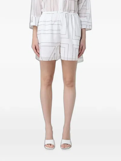 Meimeij Logo-print Cotton Shorts In White