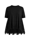 Meimeij Macramé-panel Short-sleeve T-shirt In Black