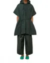 Meimeij Mantella Oversized Cape In Martini Green In Black