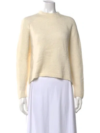 Pre-owned Meimeij Mohair Mock Neck Sweater In Neutrals