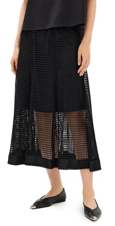 Meimeij Netted Skirt With Elastic Waist Nero
