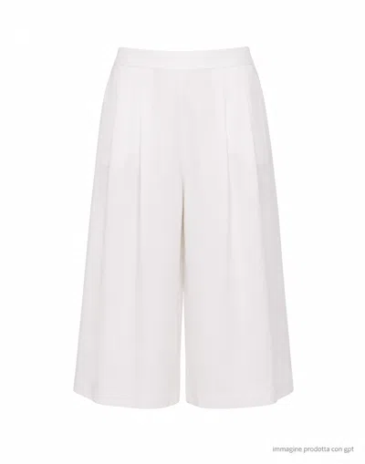 Meimeij Pinstriped Pleated Shorts In White