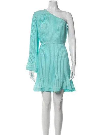Pre-owned Meimeij One-shoulder Mini Dress In Blue