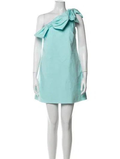 Pre-owned Meimeij One-shoulder Mini Dress In Blue