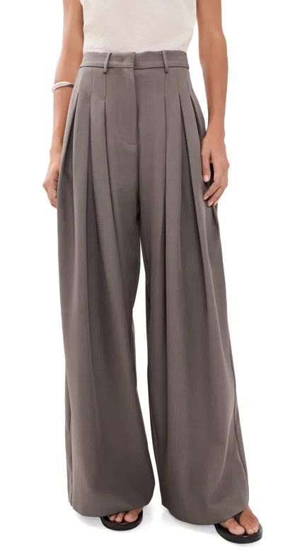 Meimeij Oversized Wide Leg Pleated Pants Fango In Gray