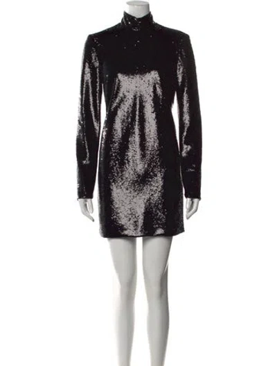 Pre-owned Meimeij Patterned Mini Dress W/ Tags In Black