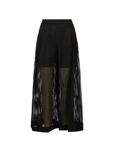 Meimeij Perforated Palazzo Pants In Black
